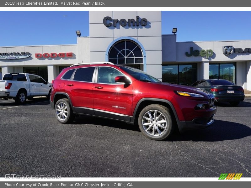 Velvet Red Pearl / Black 2018 Jeep Cherokee Limited