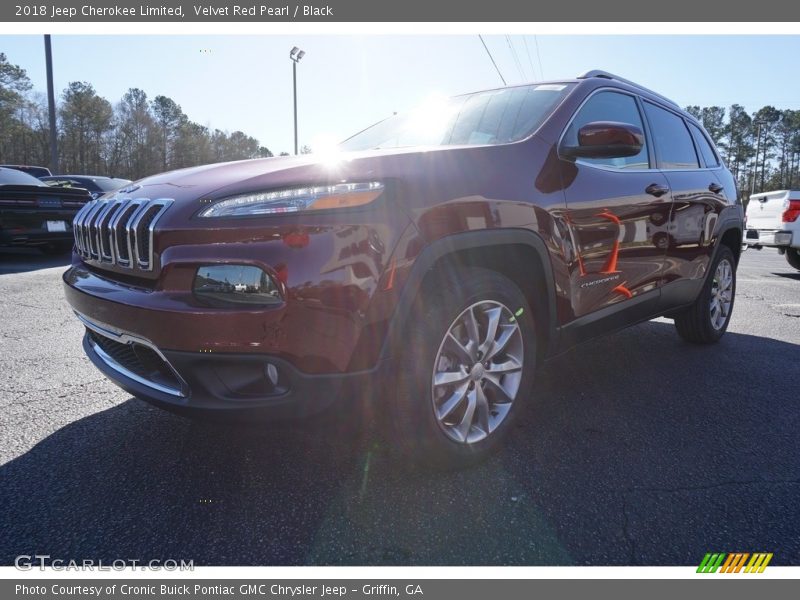 Velvet Red Pearl / Black 2018 Jeep Cherokee Limited
