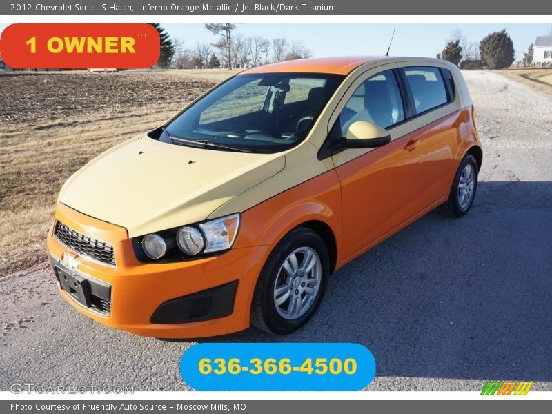 Inferno Orange Metallic / Jet Black/Dark Titanium 2012 Chevrolet Sonic LS Hatch