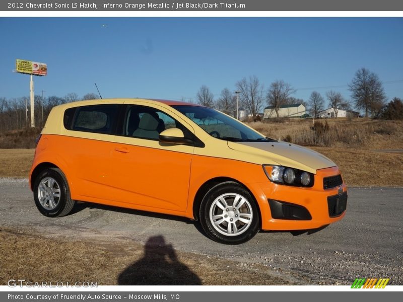 Inferno Orange Metallic / Jet Black/Dark Titanium 2012 Chevrolet Sonic LS Hatch