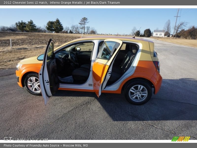 Inferno Orange Metallic / Jet Black/Dark Titanium 2012 Chevrolet Sonic LS Hatch