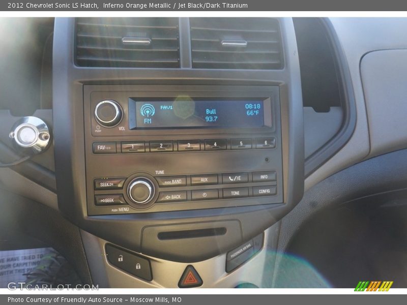Inferno Orange Metallic / Jet Black/Dark Titanium 2012 Chevrolet Sonic LS Hatch