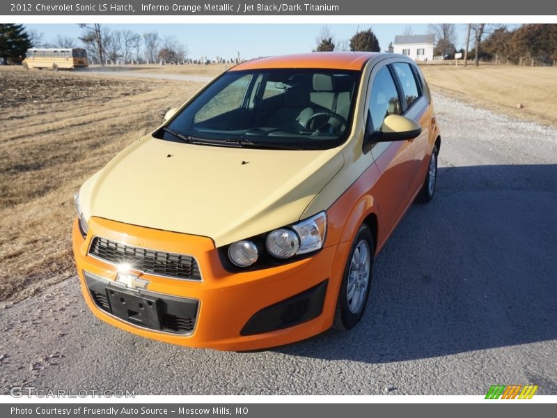 Inferno Orange Metallic / Jet Black/Dark Titanium 2012 Chevrolet Sonic LS Hatch