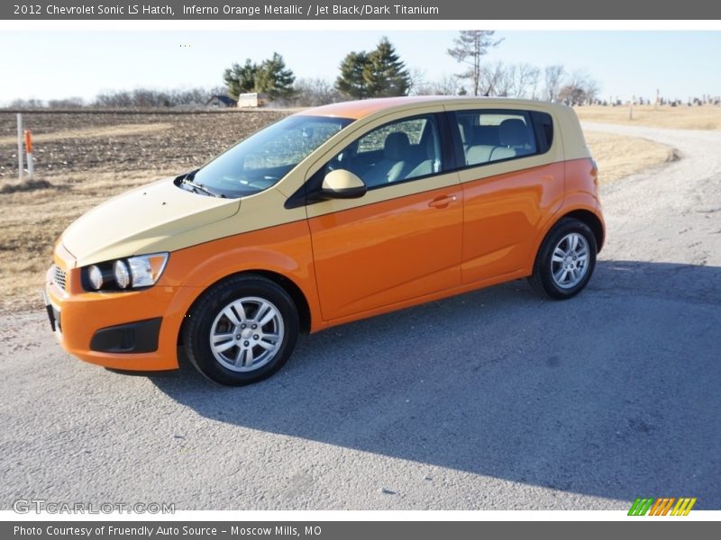 Inferno Orange Metallic / Jet Black/Dark Titanium 2012 Chevrolet Sonic LS Hatch