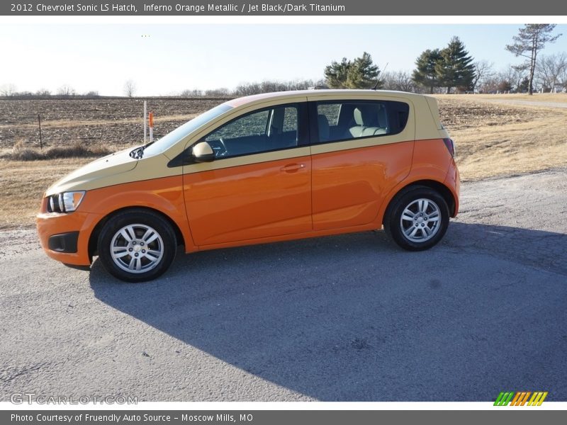 Inferno Orange Metallic / Jet Black/Dark Titanium 2012 Chevrolet Sonic LS Hatch