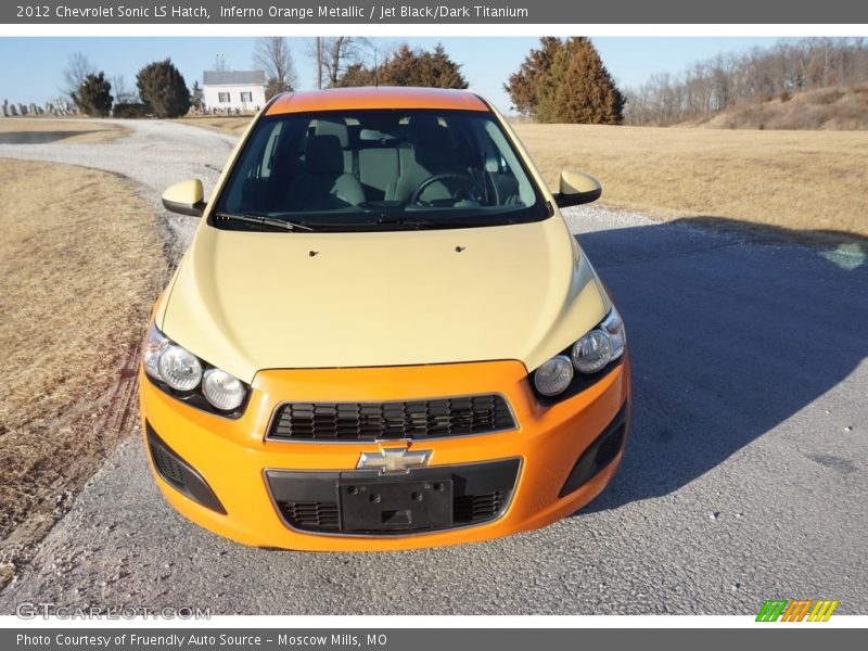 Inferno Orange Metallic / Jet Black/Dark Titanium 2012 Chevrolet Sonic LS Hatch