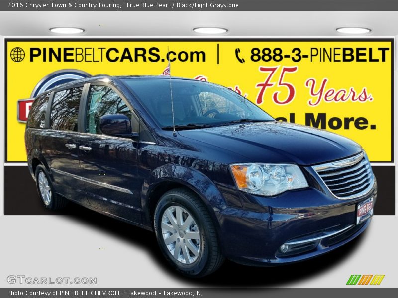 True Blue Pearl / Black/Light Graystone 2016 Chrysler Town & Country Touring