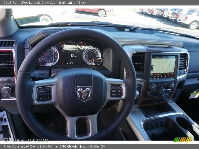 Bright White / Black 2018 Ram 1500 Laramie Crew Cab