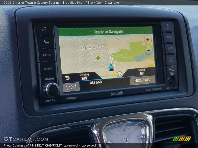 True Blue Pearl / Black/Light Graystone 2016 Chrysler Town & Country Touring