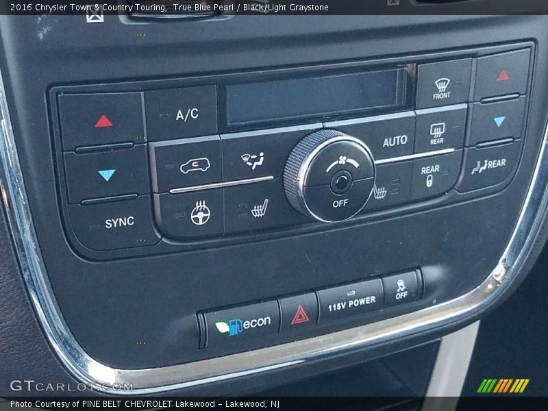 True Blue Pearl / Black/Light Graystone 2016 Chrysler Town & Country Touring