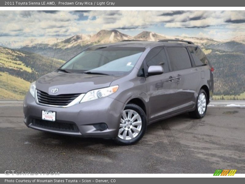Predawn Gray Mica / Light Gray 2011 Toyota Sienna LE AWD