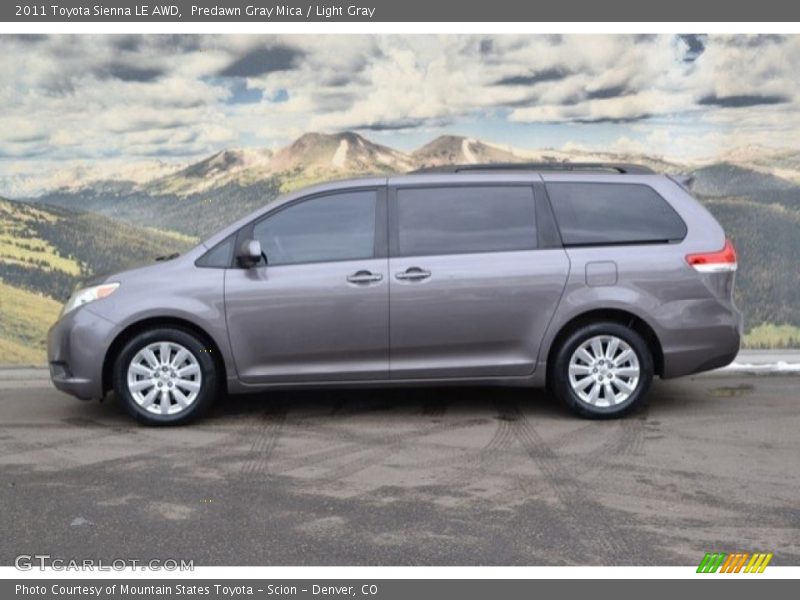 Predawn Gray Mica / Light Gray 2011 Toyota Sienna LE AWD