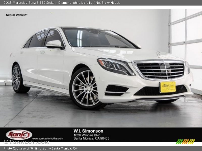 Diamond White Metallic / Nut Brown/Black 2015 Mercedes-Benz S 550 Sedan