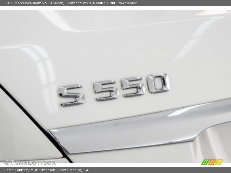 Diamond White Metallic / Nut Brown/Black 2015 Mercedes-Benz S 550 Sedan