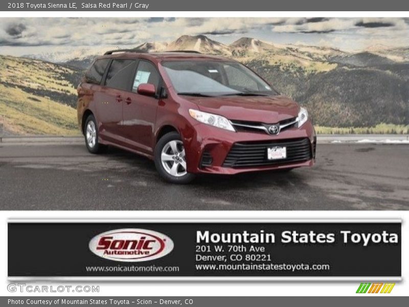 Salsa Red Pearl / Gray 2018 Toyota Sienna LE