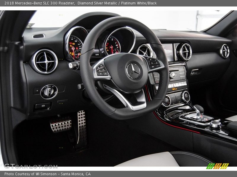 Diamond Silver Metallic / Platinum White/Black 2018 Mercedes-Benz SLC 300 Roadster