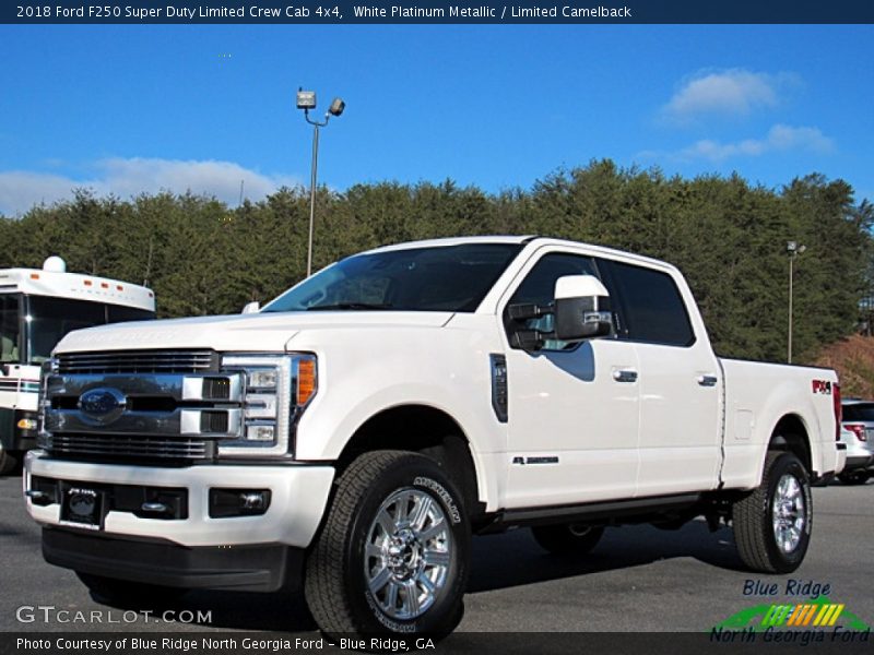 White Platinum Metallic / Limited Camelback 2018 Ford F250 Super Duty Limited Crew Cab 4x4