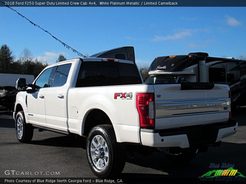 White Platinum Metallic / Limited Camelback 2018 Ford F250 Super Duty Limited Crew Cab 4x4