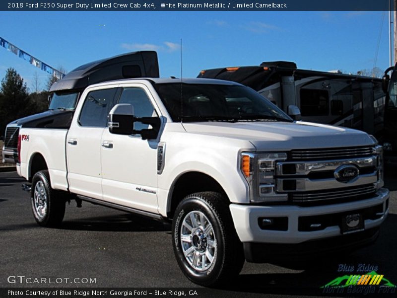 White Platinum Metallic / Limited Camelback 2018 Ford F250 Super Duty Limited Crew Cab 4x4