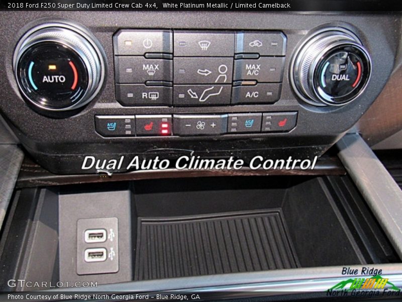 White Platinum Metallic / Limited Camelback 2018 Ford F250 Super Duty Limited Crew Cab 4x4