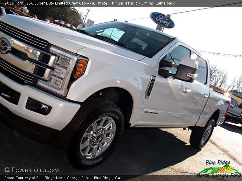 White Platinum Metallic / Limited Camelback 2018 Ford F250 Super Duty Limited Crew Cab 4x4