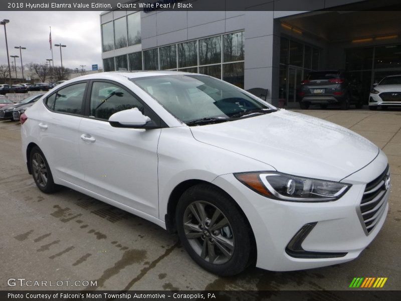Quartz White Pearl / Black 2018 Hyundai Elantra Value Edition