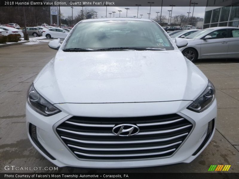 Quartz White Pearl / Black 2018 Hyundai Elantra Value Edition
