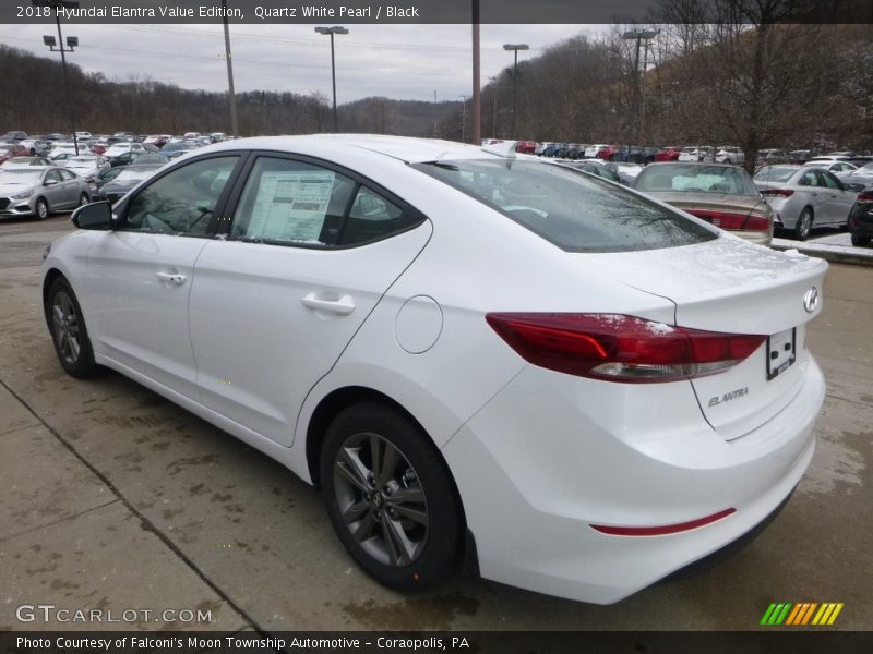 Quartz White Pearl / Black 2018 Hyundai Elantra Value Edition