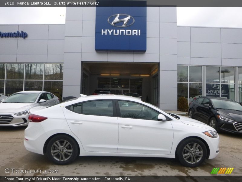 Quartz White Pearl / Gray 2018 Hyundai Elantra SEL