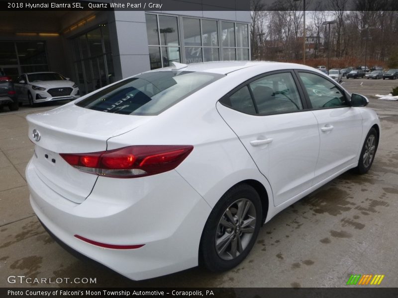 Quartz White Pearl / Gray 2018 Hyundai Elantra SEL