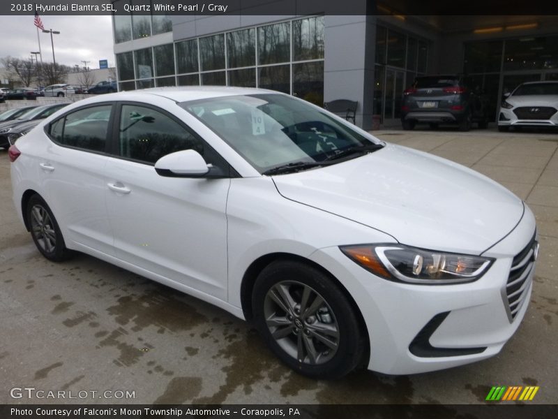 Quartz White Pearl / Gray 2018 Hyundai Elantra SEL