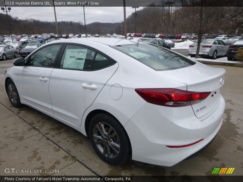 Quartz White Pearl / Gray 2018 Hyundai Elantra SEL