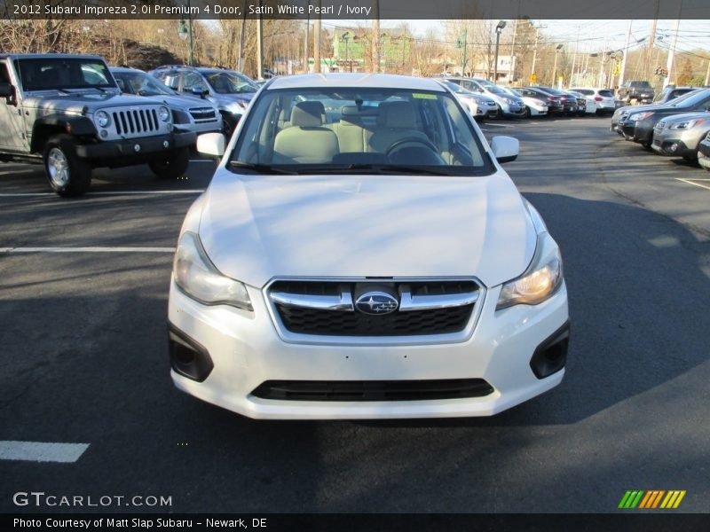Satin White Pearl / Ivory 2012 Subaru Impreza 2.0i Premium 4 Door
