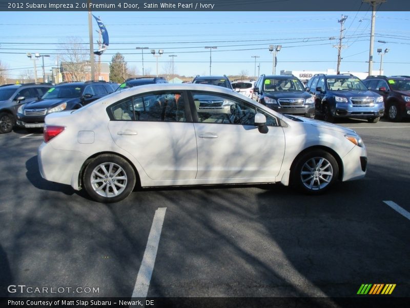 Satin White Pearl / Ivory 2012 Subaru Impreza 2.0i Premium 4 Door