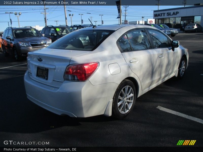 Satin White Pearl / Ivory 2012 Subaru Impreza 2.0i Premium 4 Door