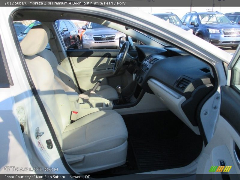 Satin White Pearl / Ivory 2012 Subaru Impreza 2.0i Premium 4 Door