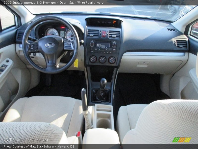 Satin White Pearl / Ivory 2012 Subaru Impreza 2.0i Premium 4 Door