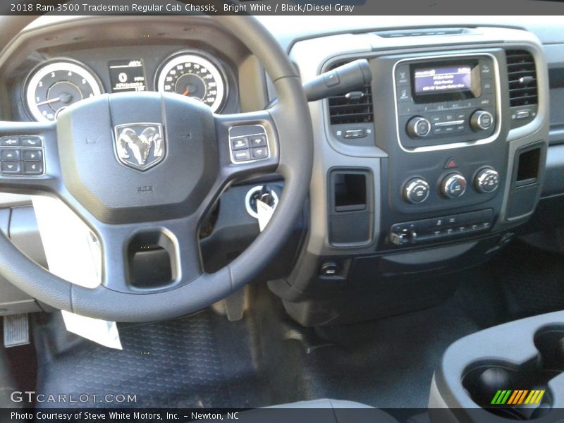 Bright White / Black/Diesel Gray 2018 Ram 3500 Tradesman Regular Cab Chassis