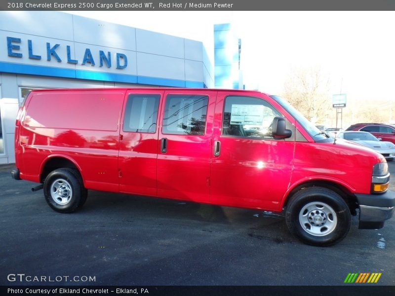 Red Hot / Medium Pewter 2018 Chevrolet Express 2500 Cargo Extended WT
