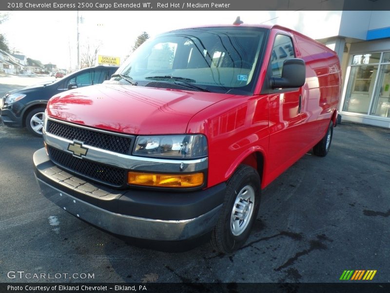 Red Hot / Medium Pewter 2018 Chevrolet Express 2500 Cargo Extended WT