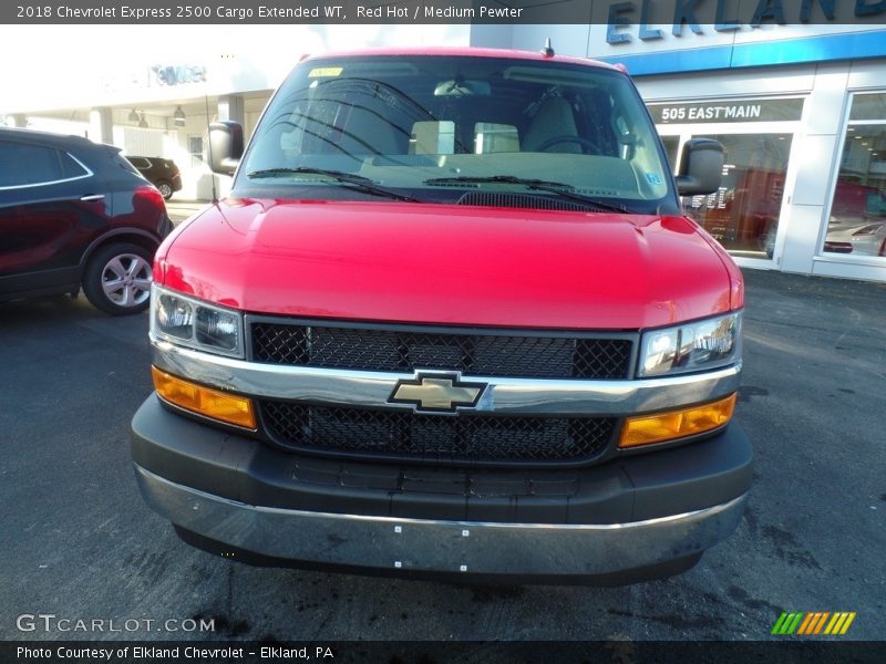 Red Hot / Medium Pewter 2018 Chevrolet Express 2500 Cargo Extended WT