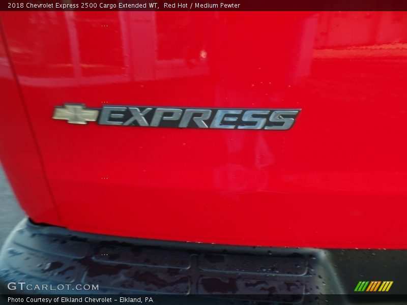 Red Hot / Medium Pewter 2018 Chevrolet Express 2500 Cargo Extended WT