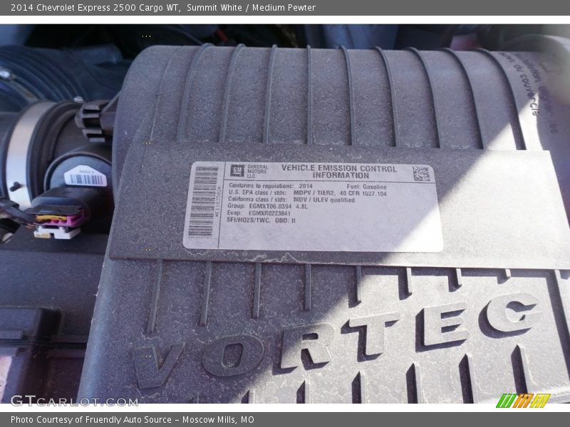 Summit White / Medium Pewter 2014 Chevrolet Express 2500 Cargo WT