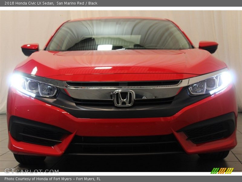 San Marino Red / Black 2018 Honda Civic LX Sedan