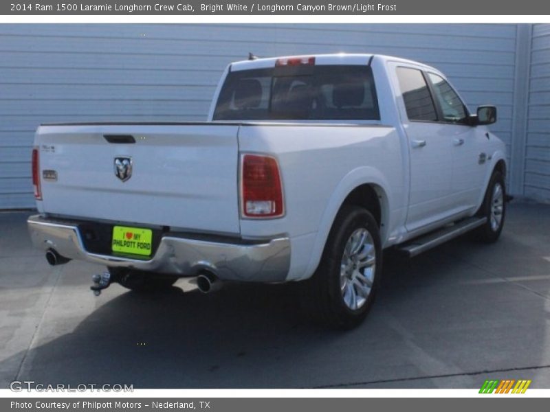 Bright White / Longhorn Canyon Brown/Light Frost 2014 Ram 1500 Laramie Longhorn Crew Cab