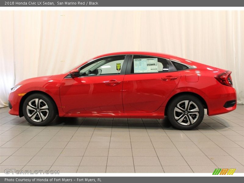San Marino Red / Black 2018 Honda Civic LX Sedan