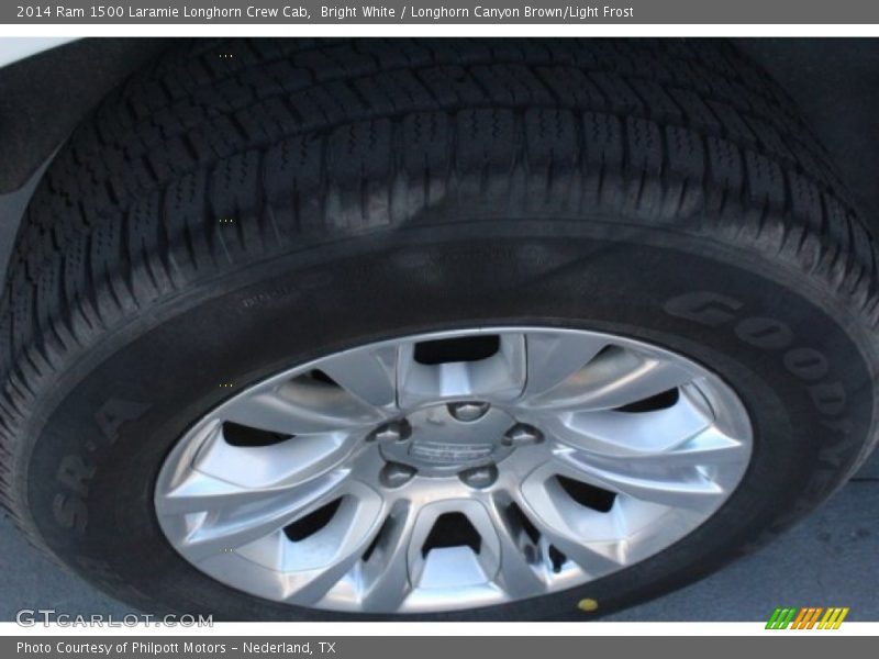 Bright White / Longhorn Canyon Brown/Light Frost 2014 Ram 1500 Laramie Longhorn Crew Cab