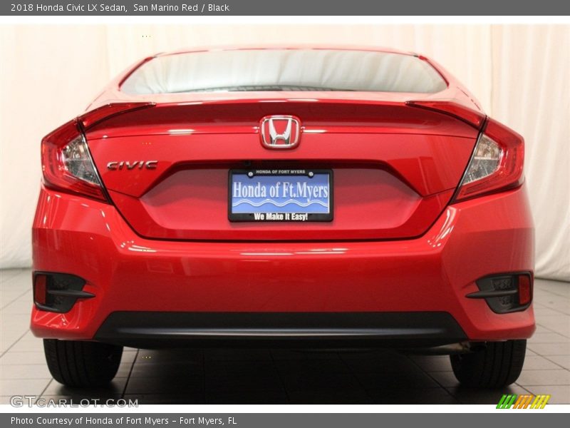 San Marino Red / Black 2018 Honda Civic LX Sedan