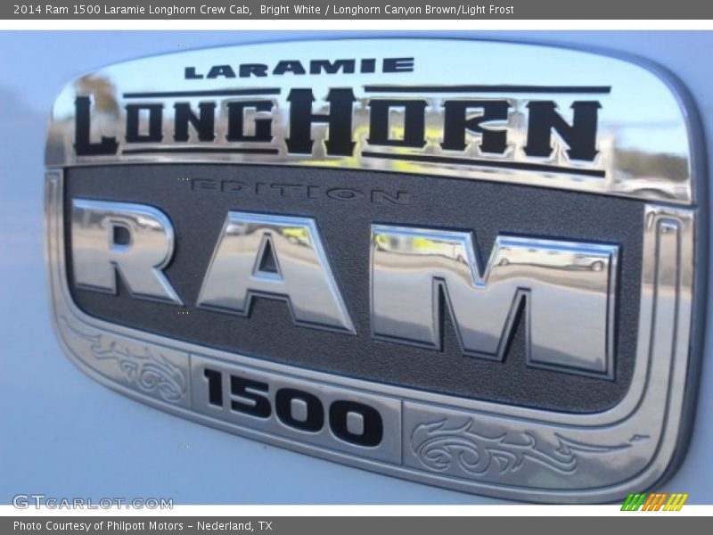 Bright White / Longhorn Canyon Brown/Light Frost 2014 Ram 1500 Laramie Longhorn Crew Cab