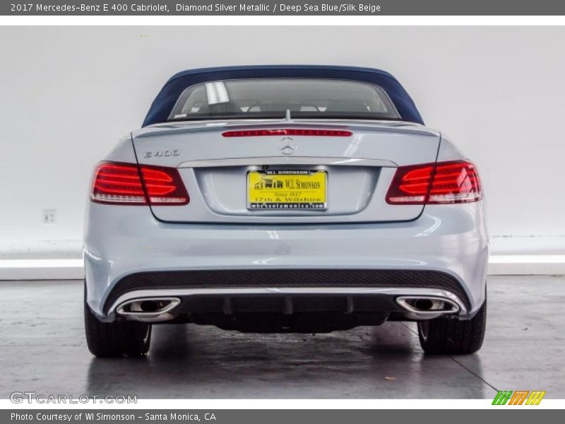 Diamond Silver Metallic / Deep Sea Blue/Silk Beige 2017 Mercedes-Benz E 400 Cabriolet